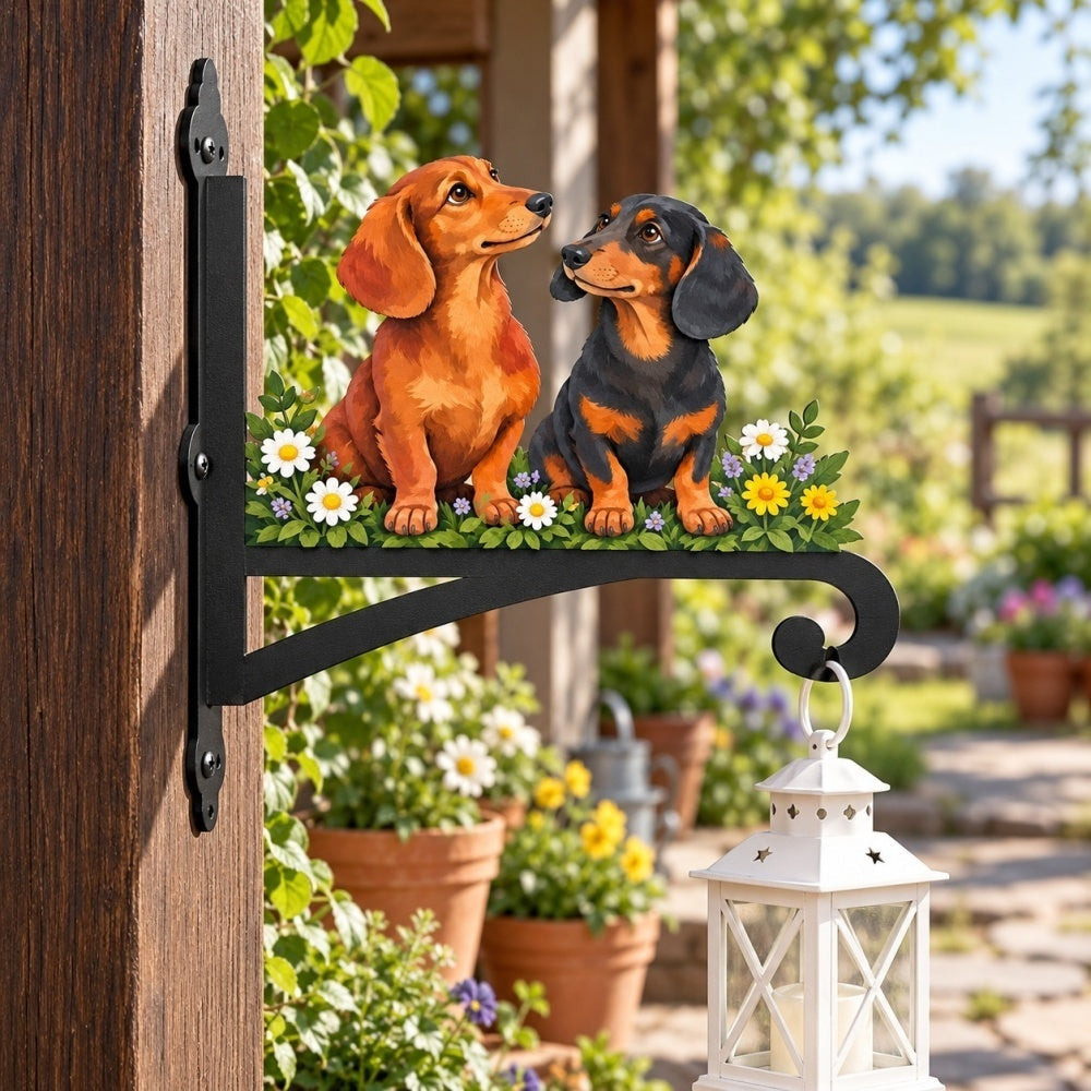 Hanging Basket Bracket – Two Dachshunds
