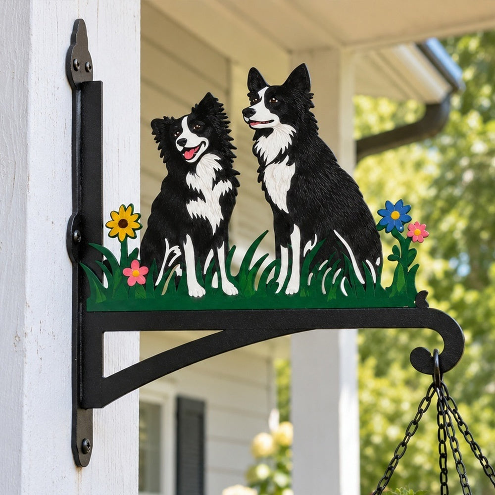Hanging Basket Bracket – Two Border Collies