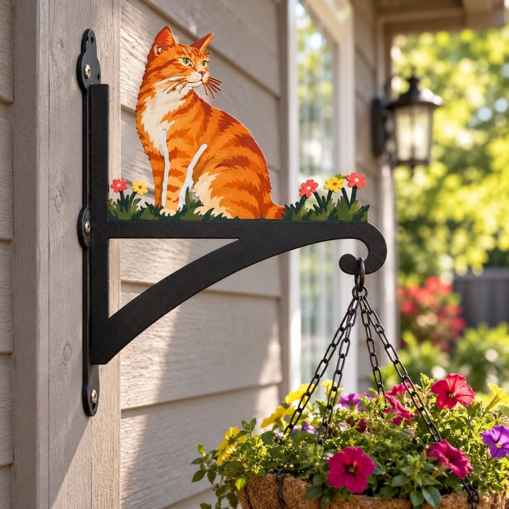 Hanging Basket Bracket – Cat Silhouette