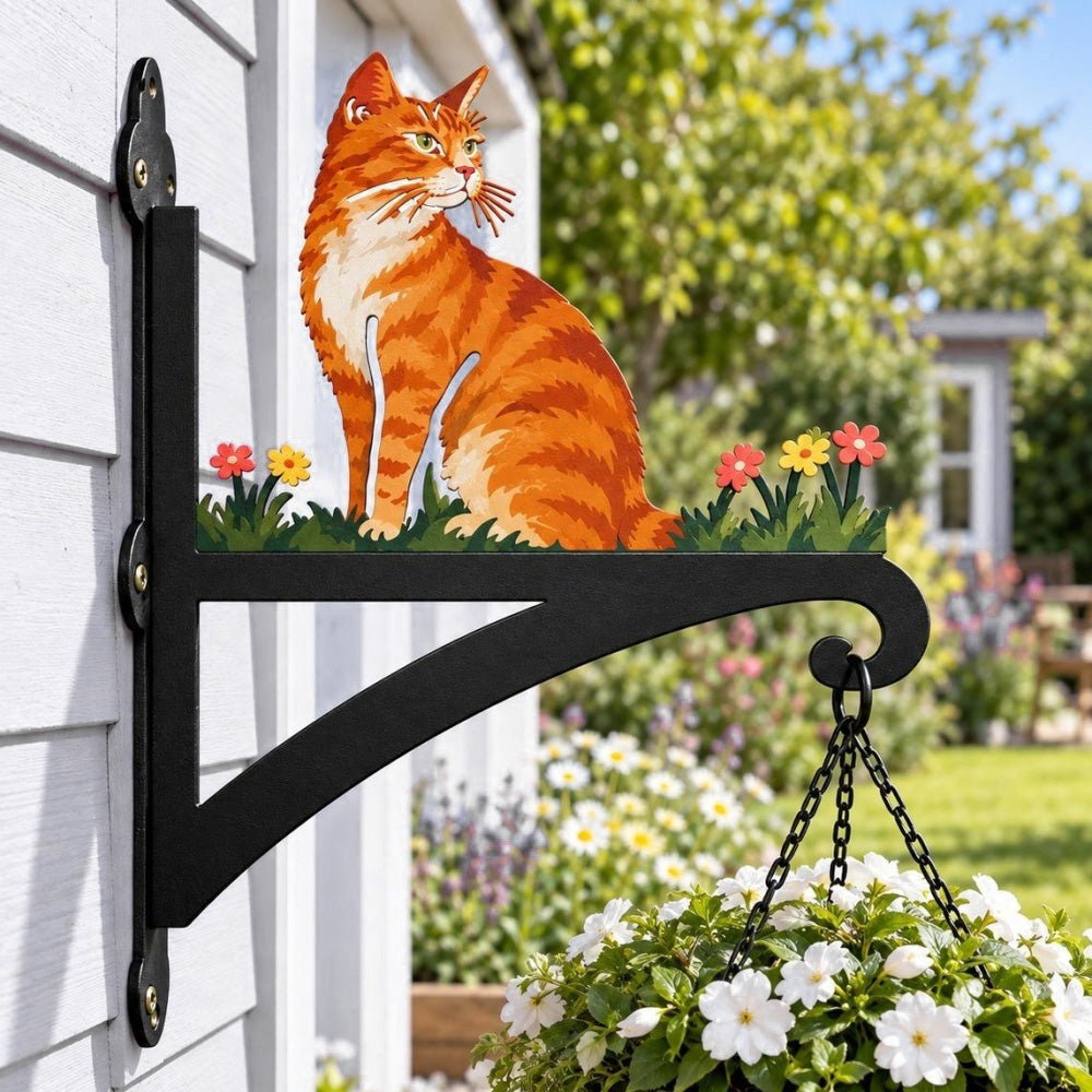 Hanging Basket Bracket – Cat Silhouette