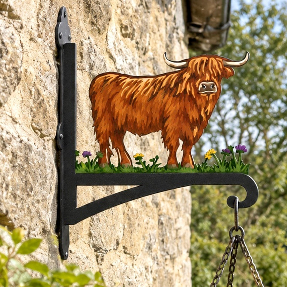 Hanging Basket Bracket – Highland Cow Silhouette