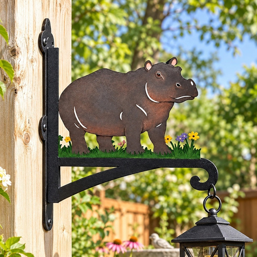 Hanging Basket Bracket – Hippo Silhouette