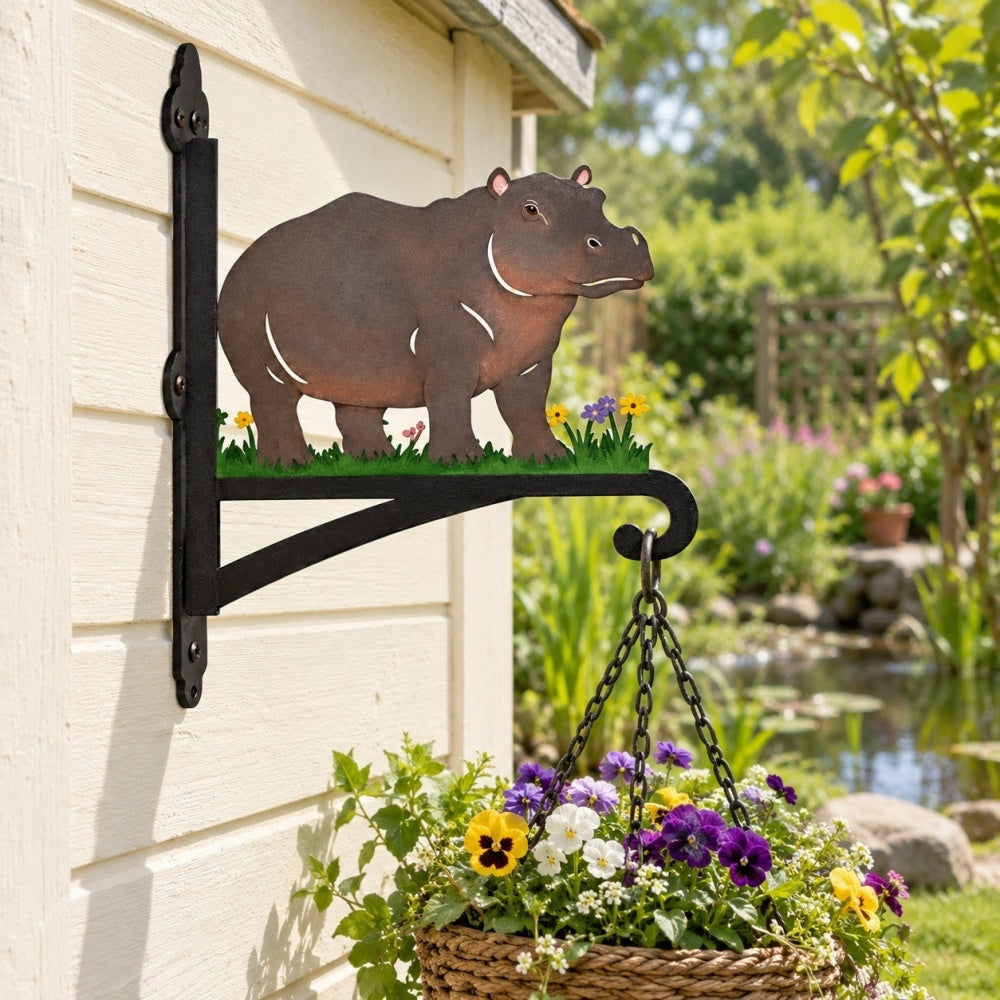 Hanging Basket Bracket – Hippo Silhouette