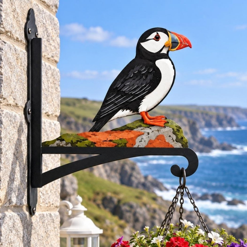 Hanging Basket Bracket – Atlantic Puffin Bird