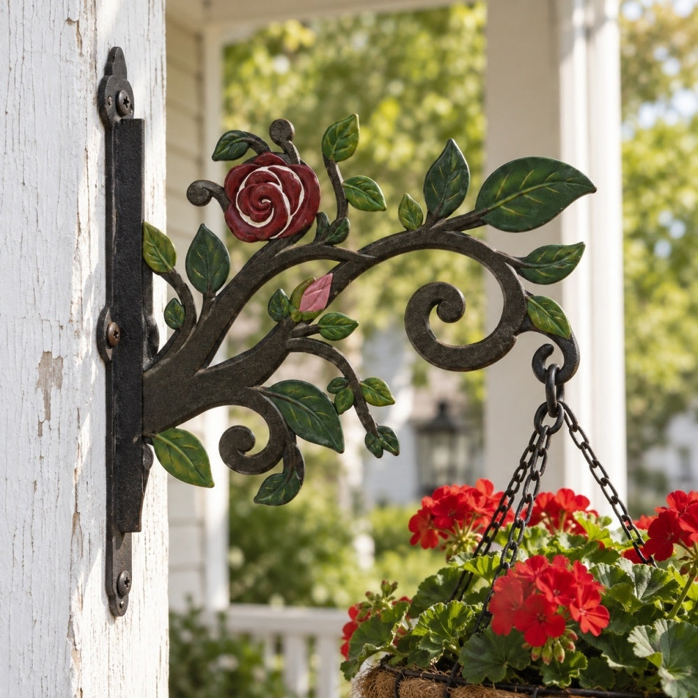 Hanging Basket Bracket – Classic Scrollwork Vines and Leaves