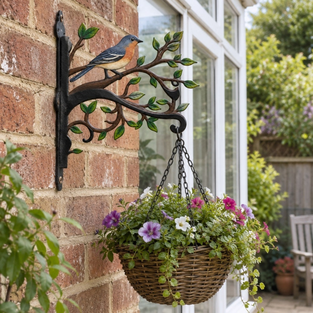 Hanging Basket Bracket – Hummingbird Stand on Branch
