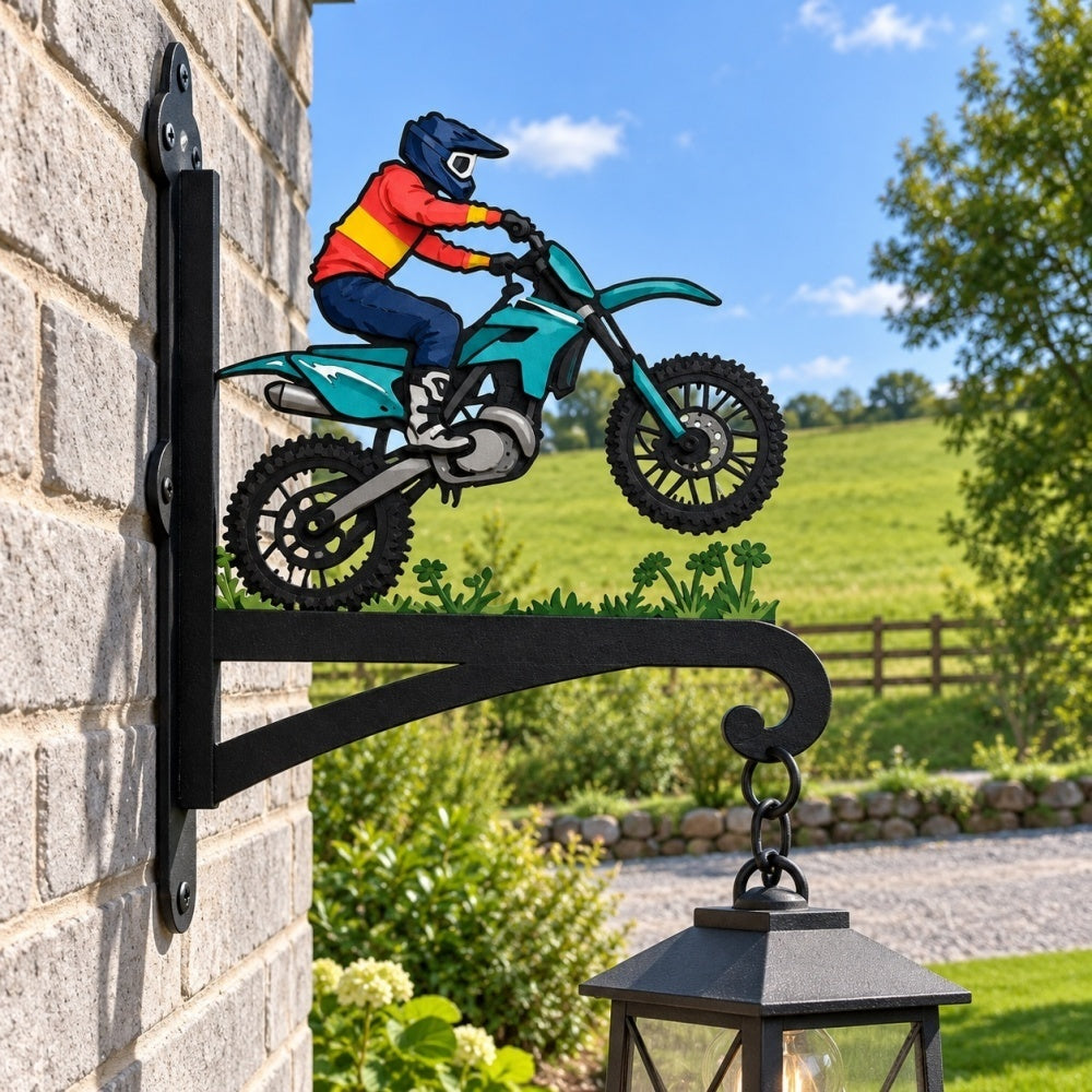 Hanging Basket Bracket – Dirt Bike Motocross Rider Jumping