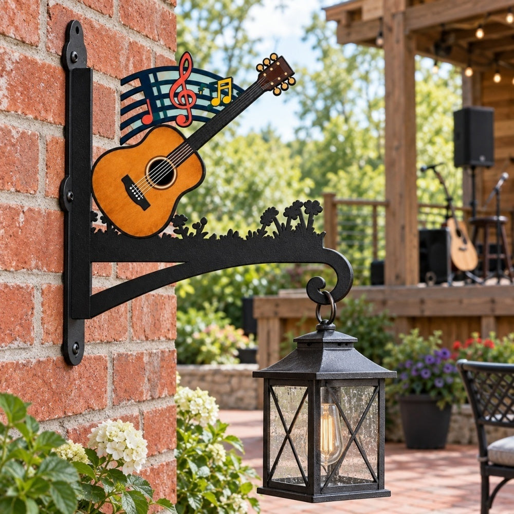 Hanging Basket Bracket – Guitar with Music Notes