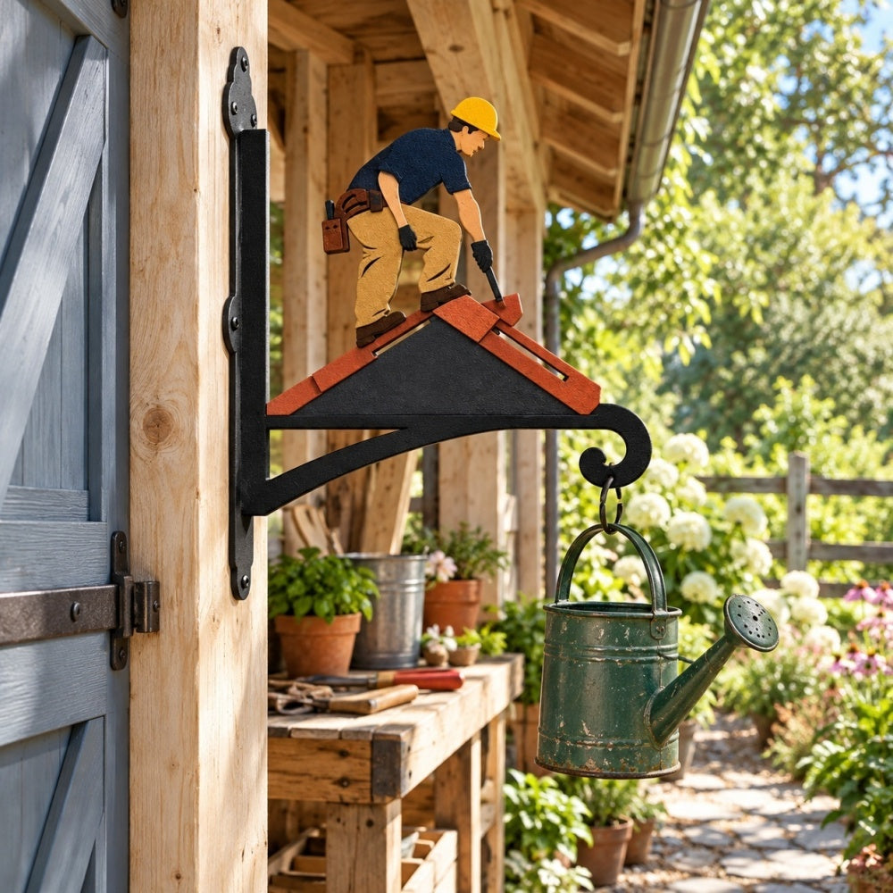 Hanging Basket Bracket – Roofer Construction Worker