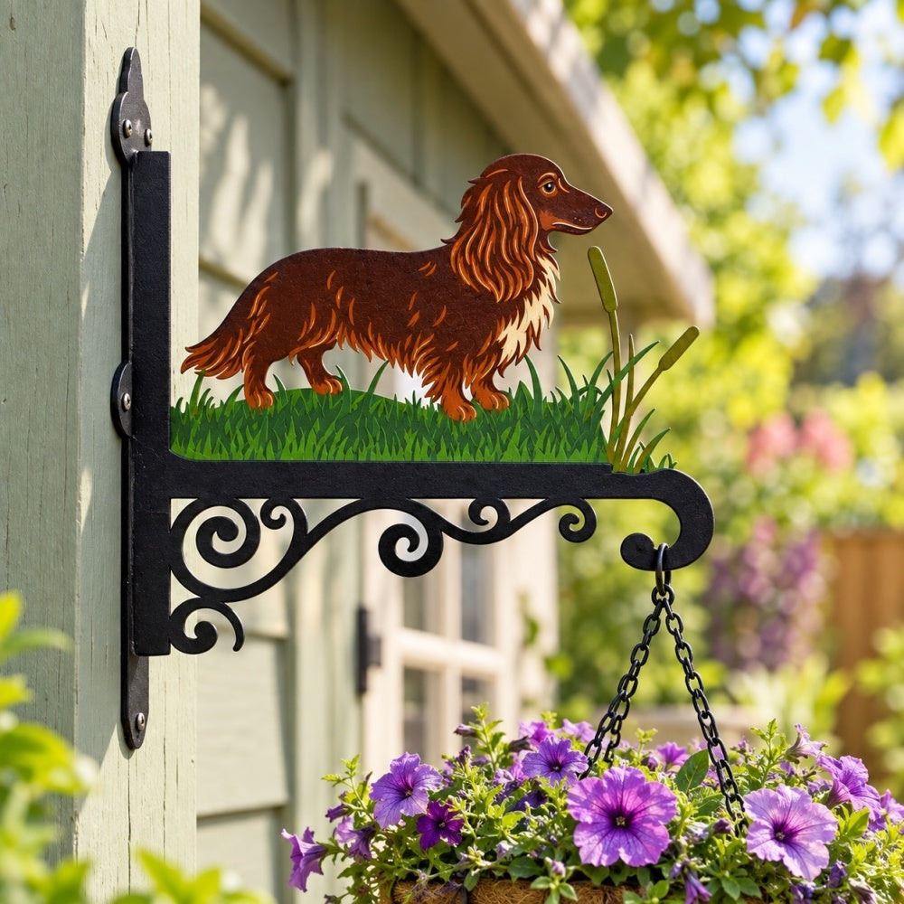 Hanging Basket Bracket – Long Haired Dachshund