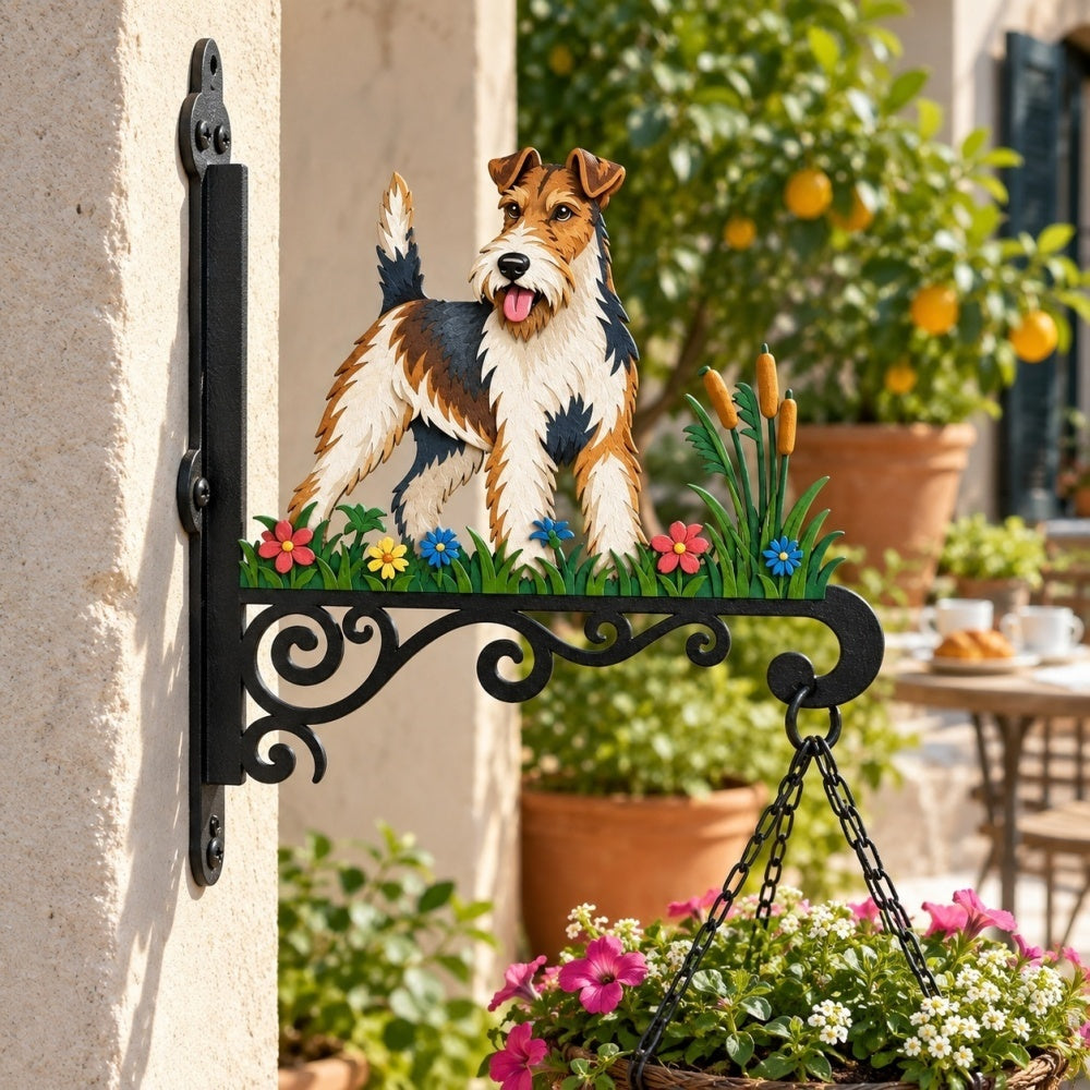 Hanging Basket Bracket – Wire Fox Terrier