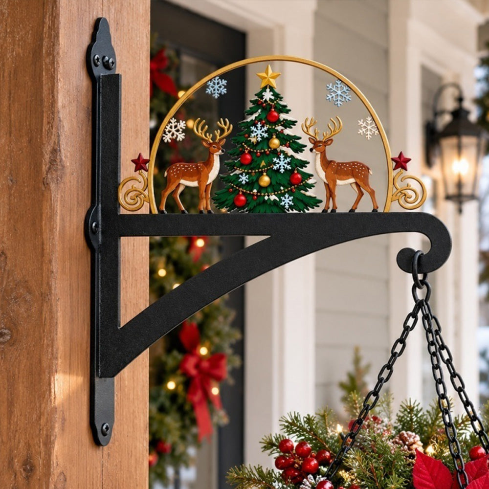 Hanging Basket Bracket – Christmas Tree and Reindeer