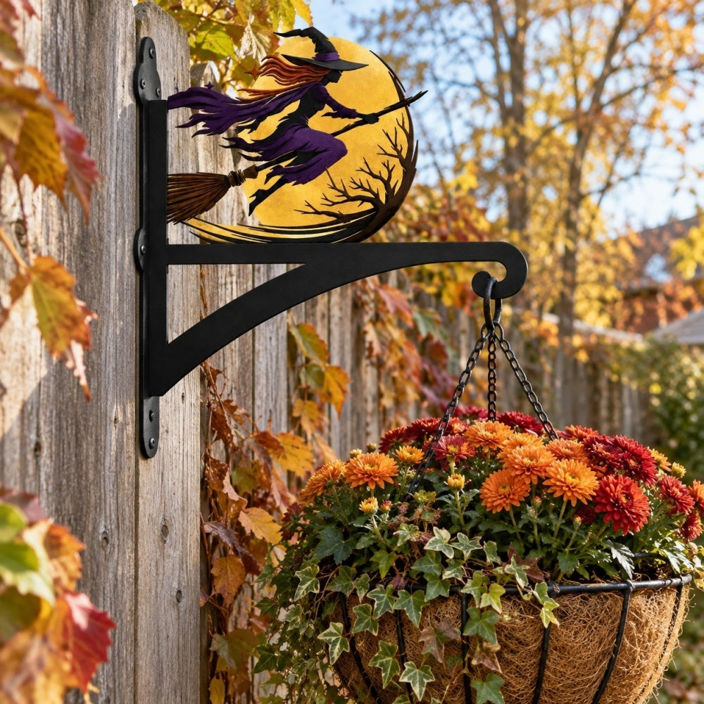 Hanging Basket Bracket – Flying Witch and Moon