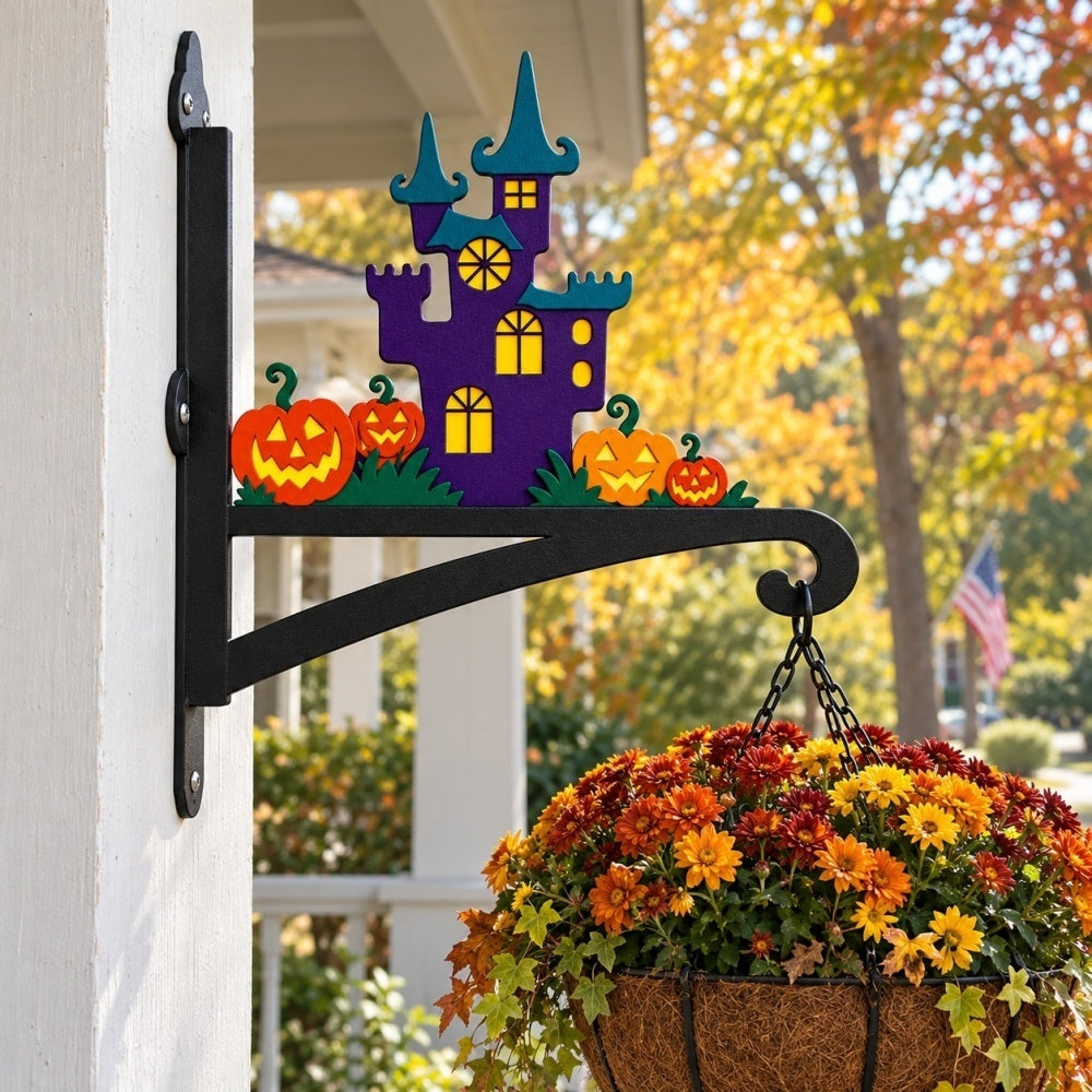 Hanging Basket Bracket – Haunted Castle and Pumpkins