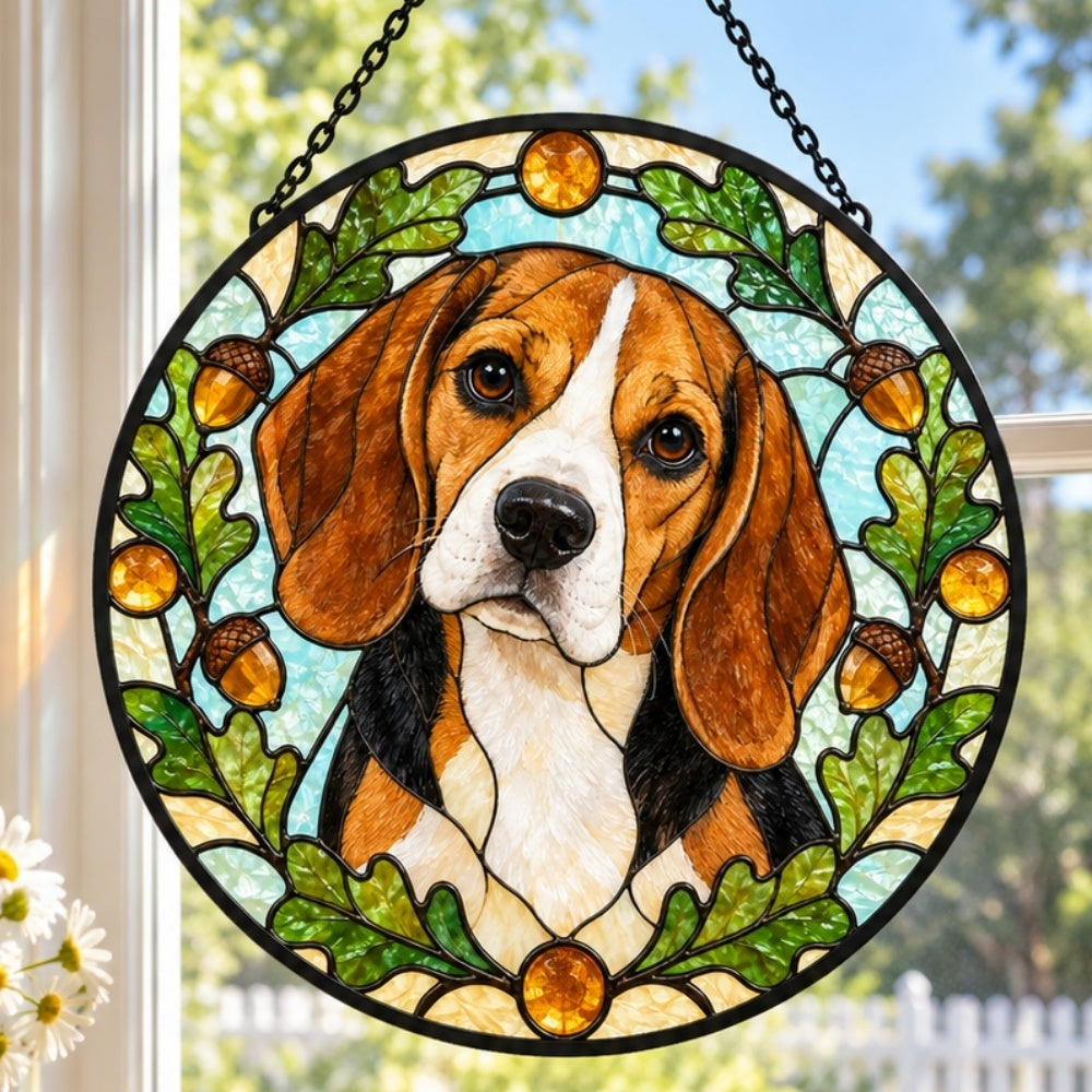 Stained Glass Suncatcher – Beagle