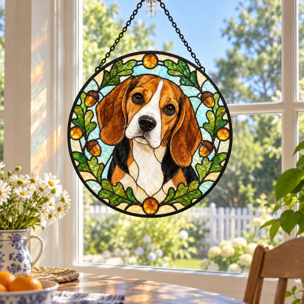 Stained Glass Suncatcher – Beagle