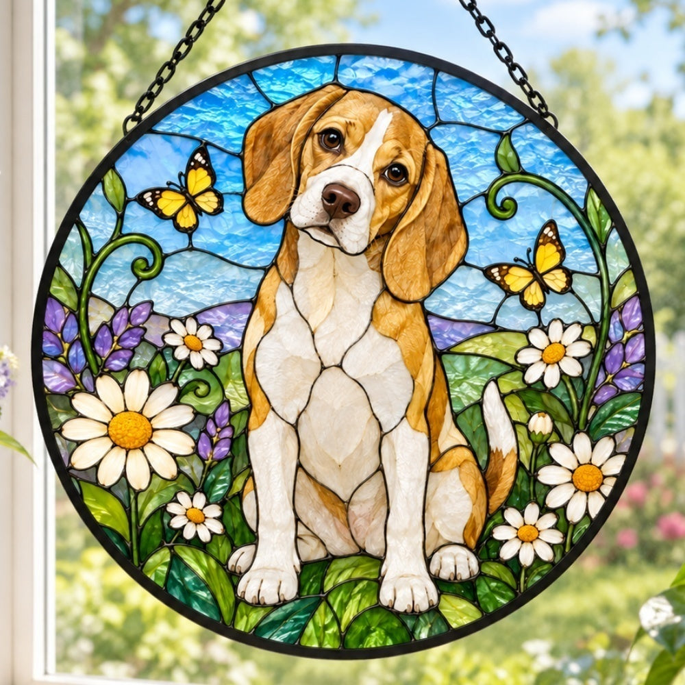 Stained Glass Suncatcher – Beagle