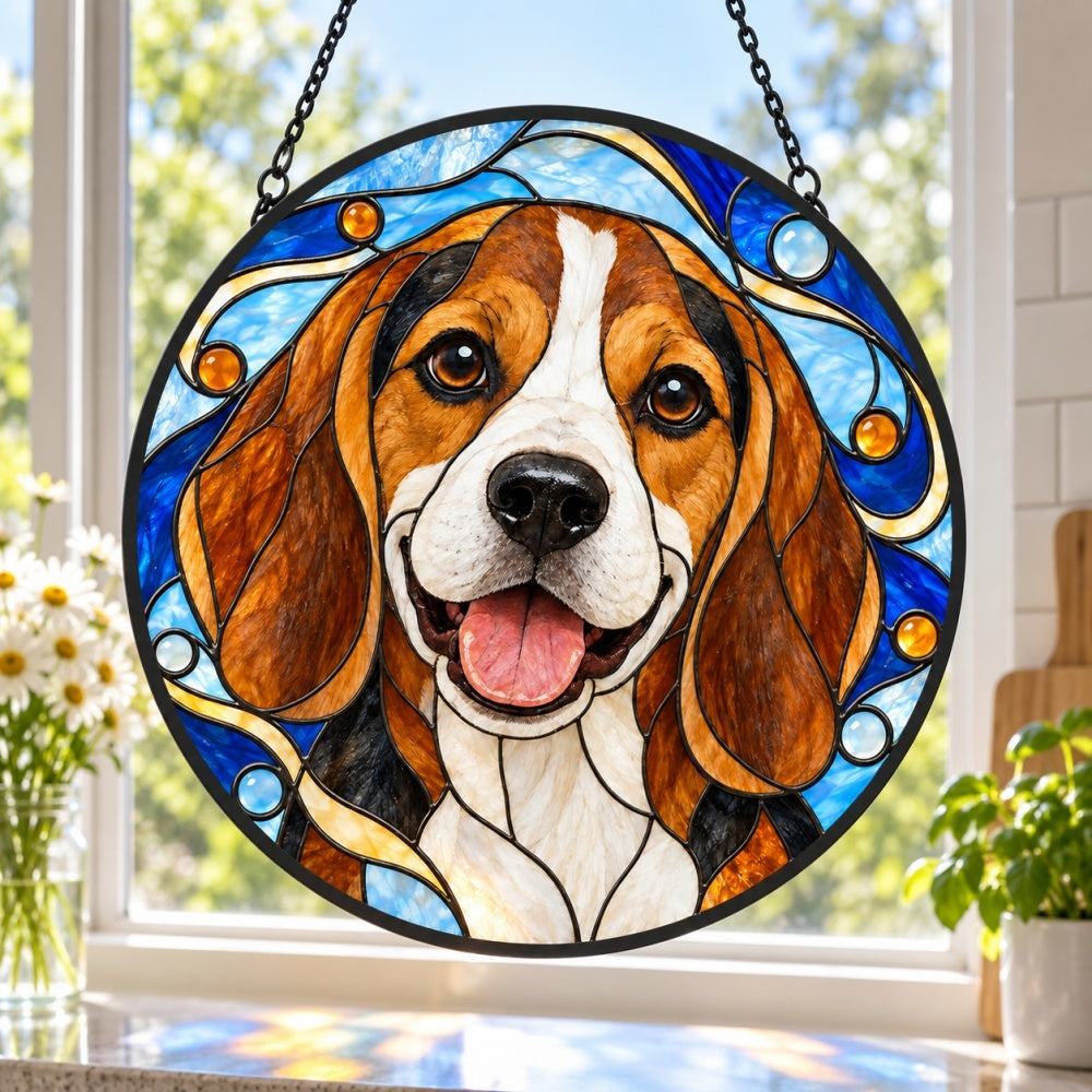 Stained Glass Suncatcher – Beagle