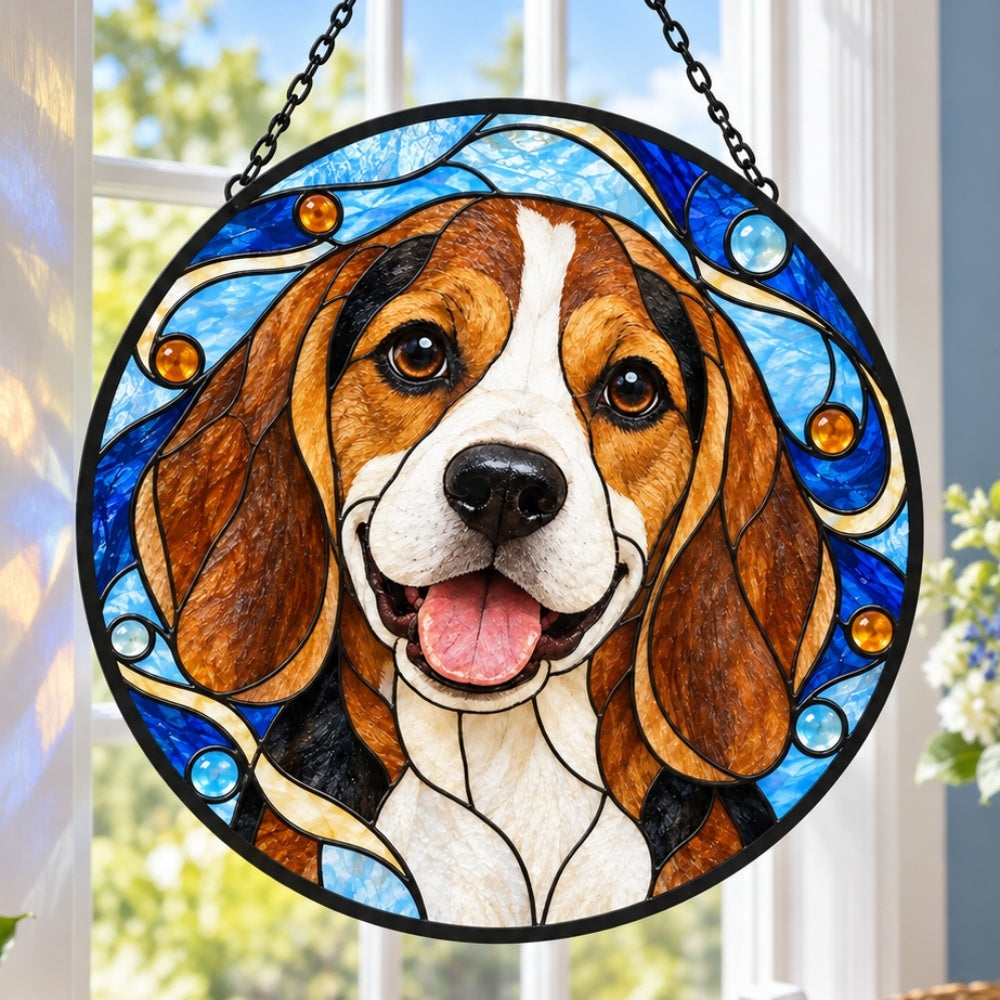 Stained Glass Suncatcher – Beagle