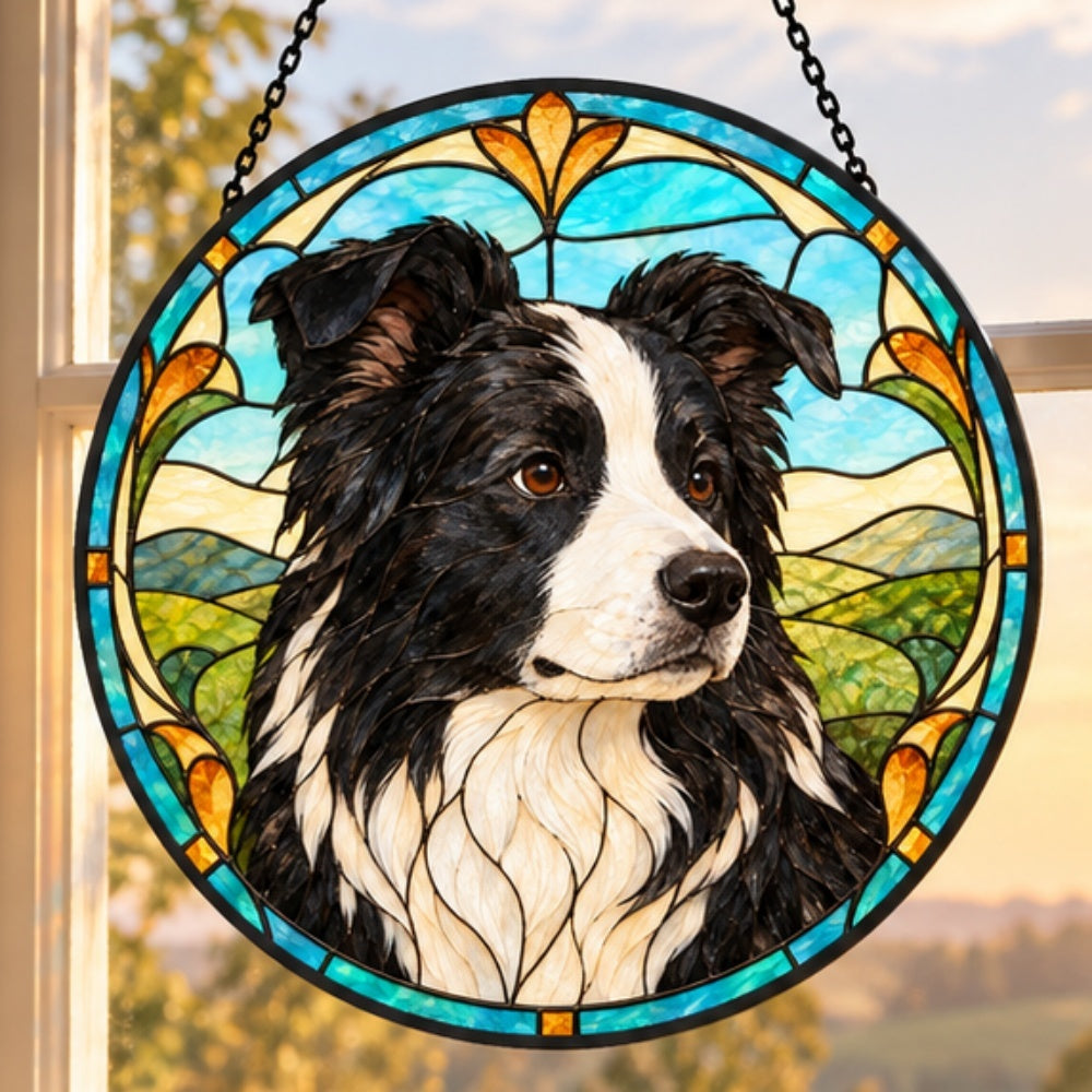 Stained Glass Suncatcher – Border Collie
