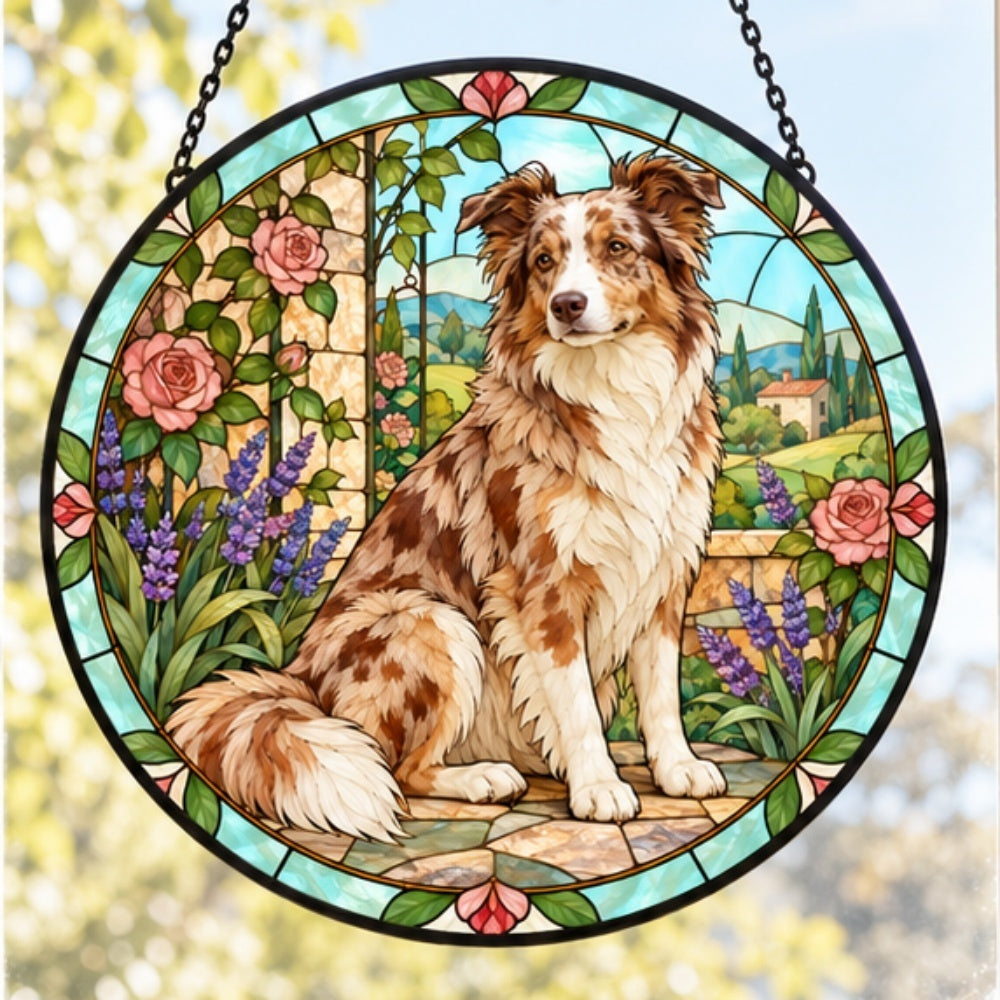 Stained Glass Suncatcher – Border Collie