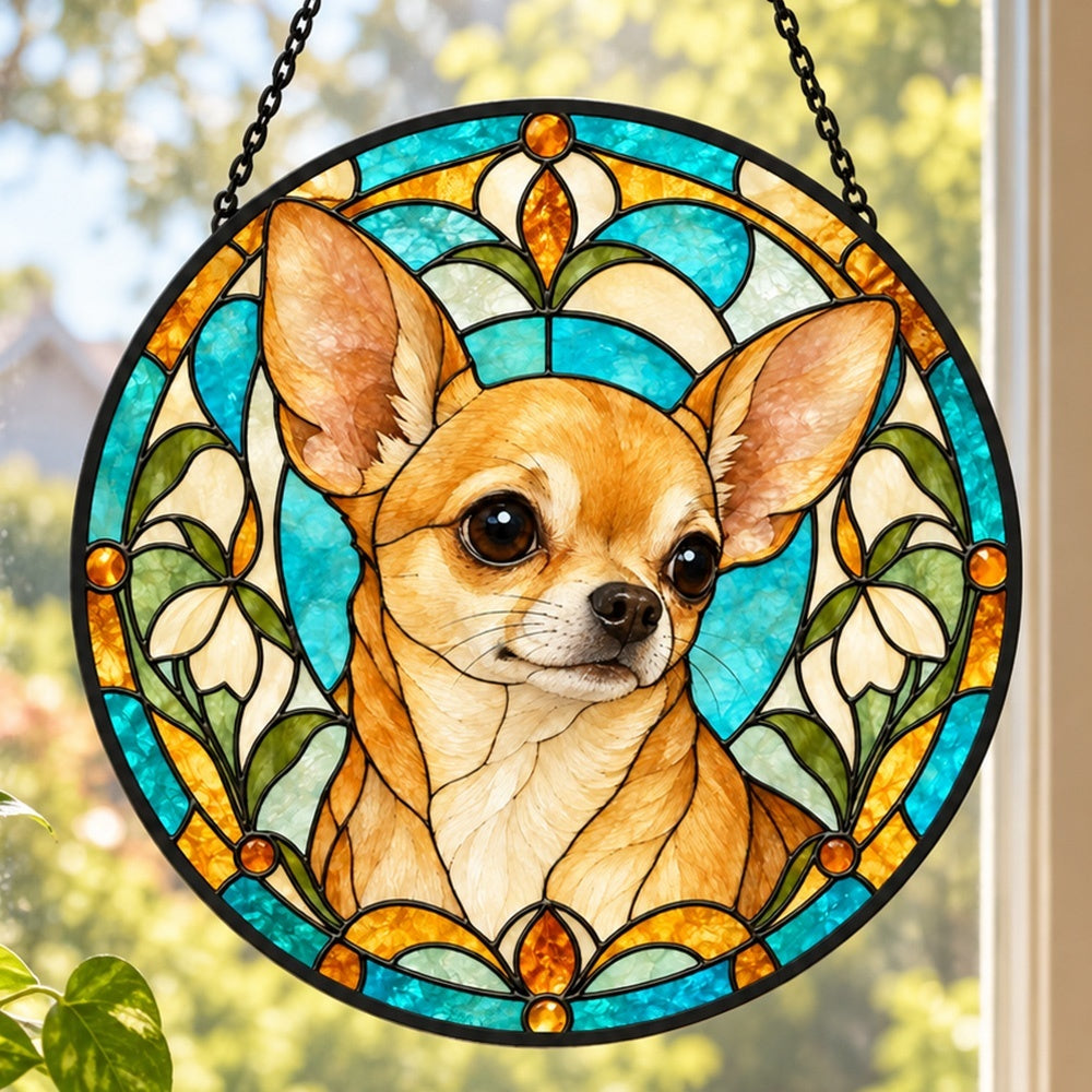 Stained Glass Suncatcher – Chihuahua