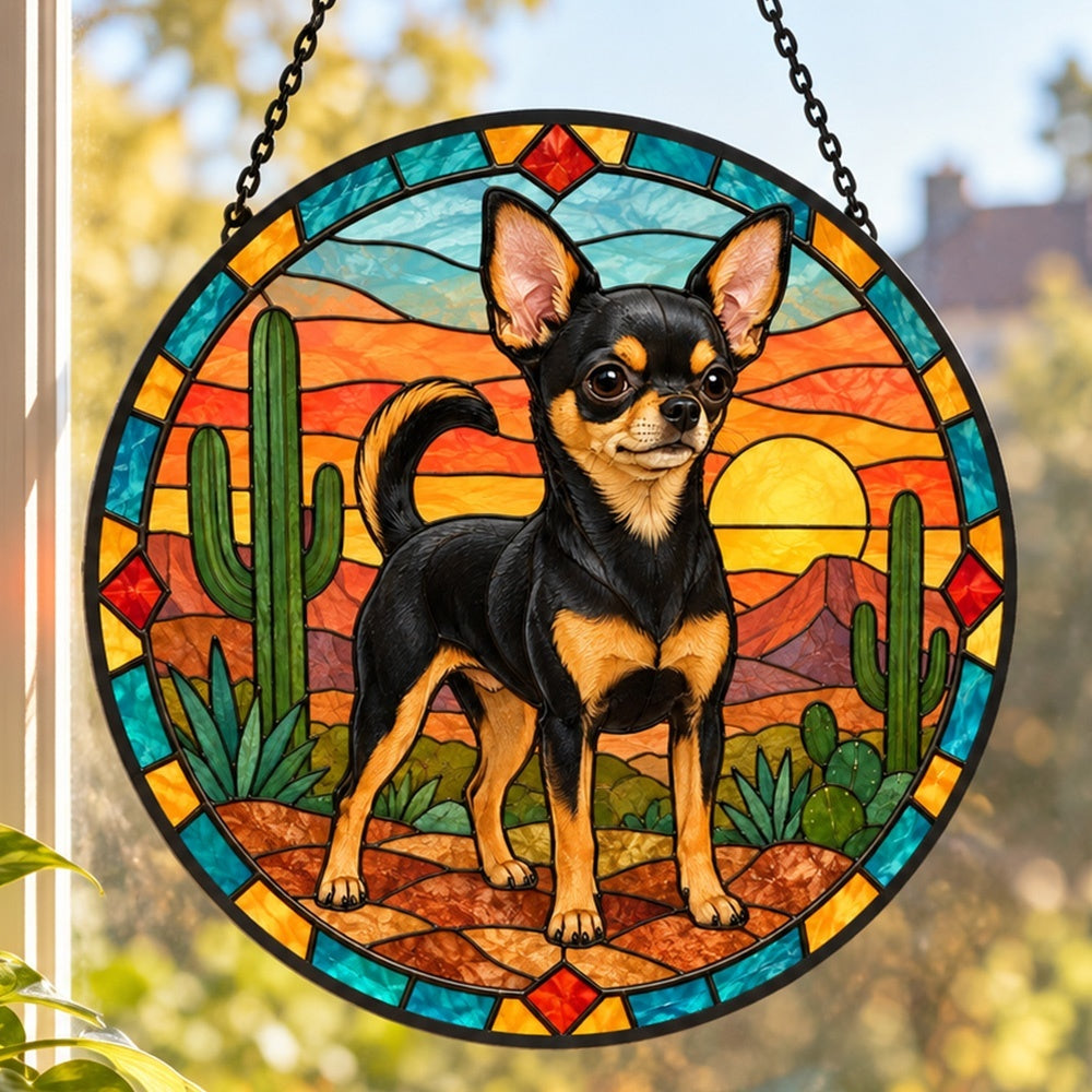 Stained Glass Suncatcher – Chihuahua