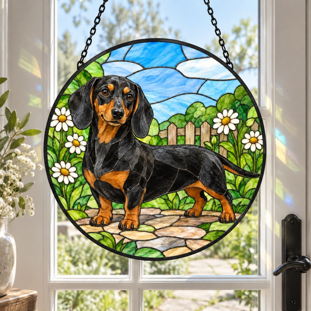 Stained Glass Suncatcher – Dachshund
