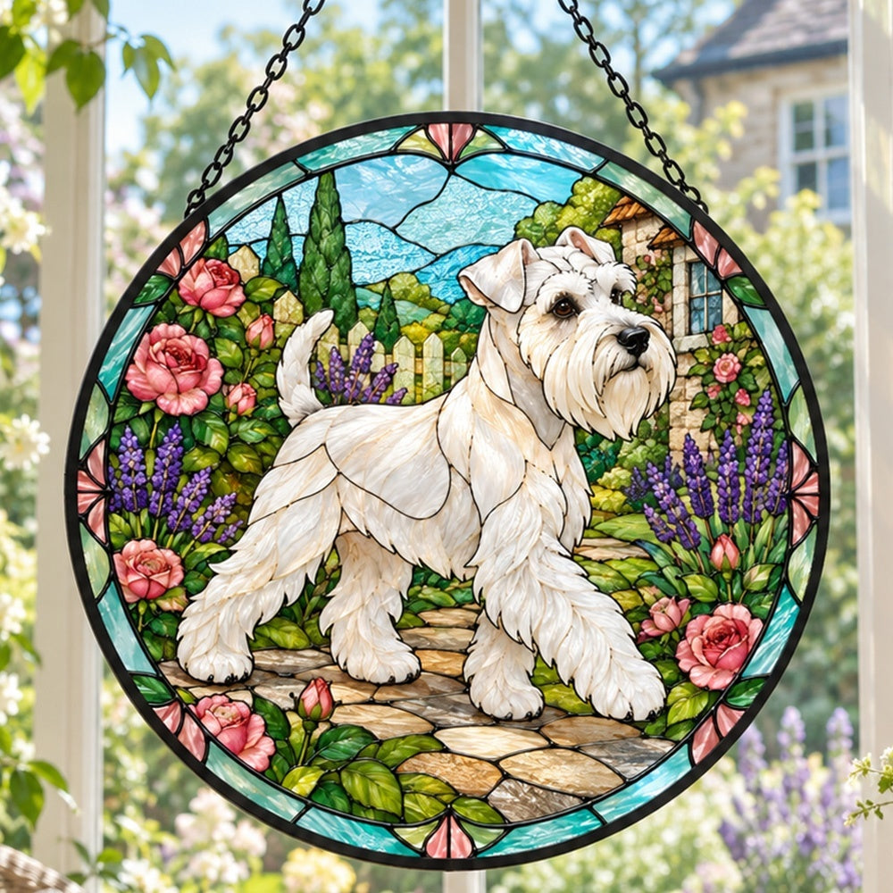 Stained Glass Suncatcher – Schnauzer