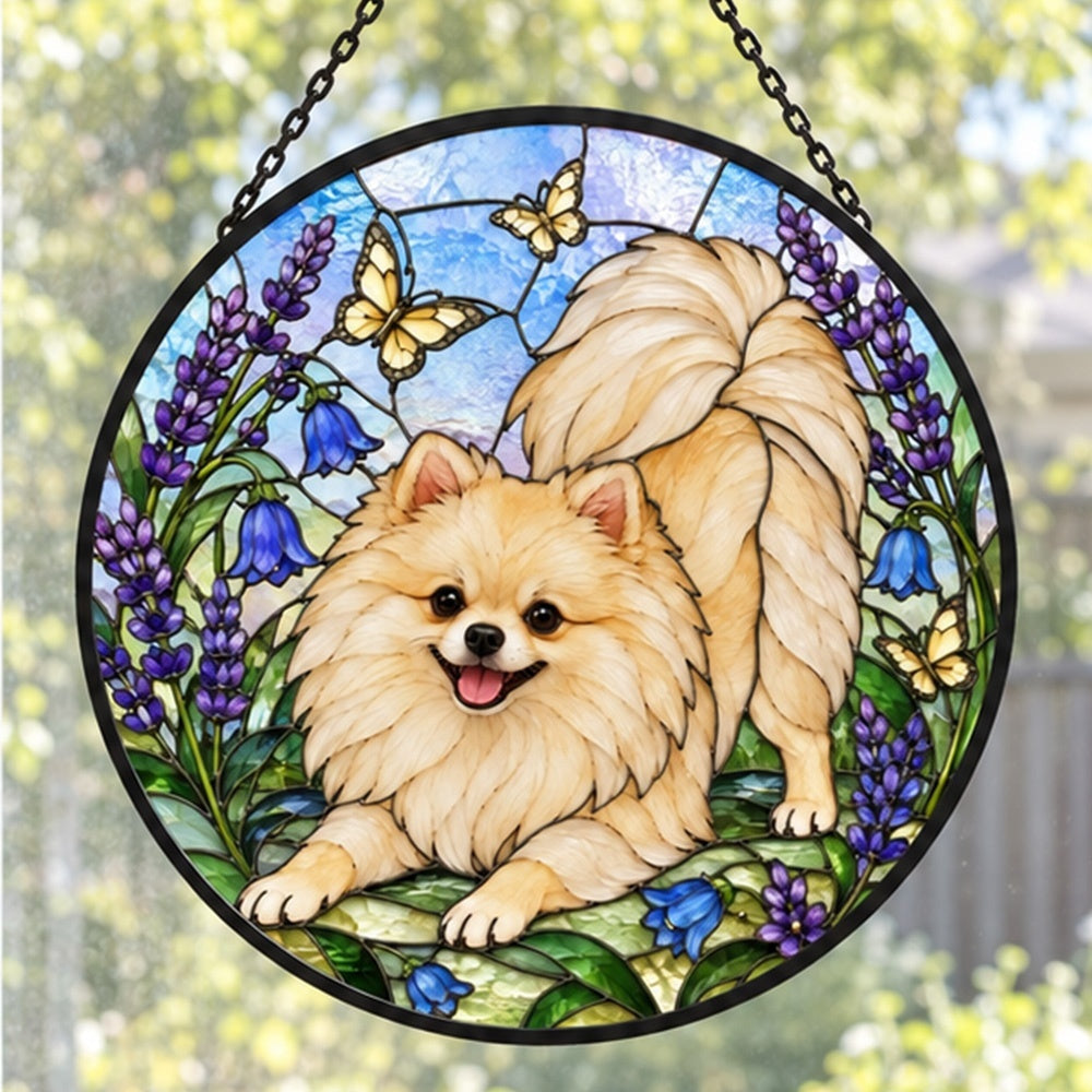 Stained Glass Suncatcher – Pomeranian