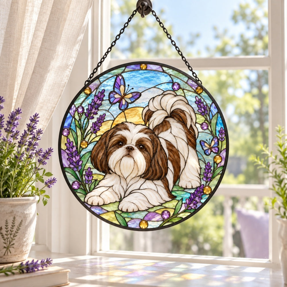 Stained Glass Suncatcher – Shih Tzu