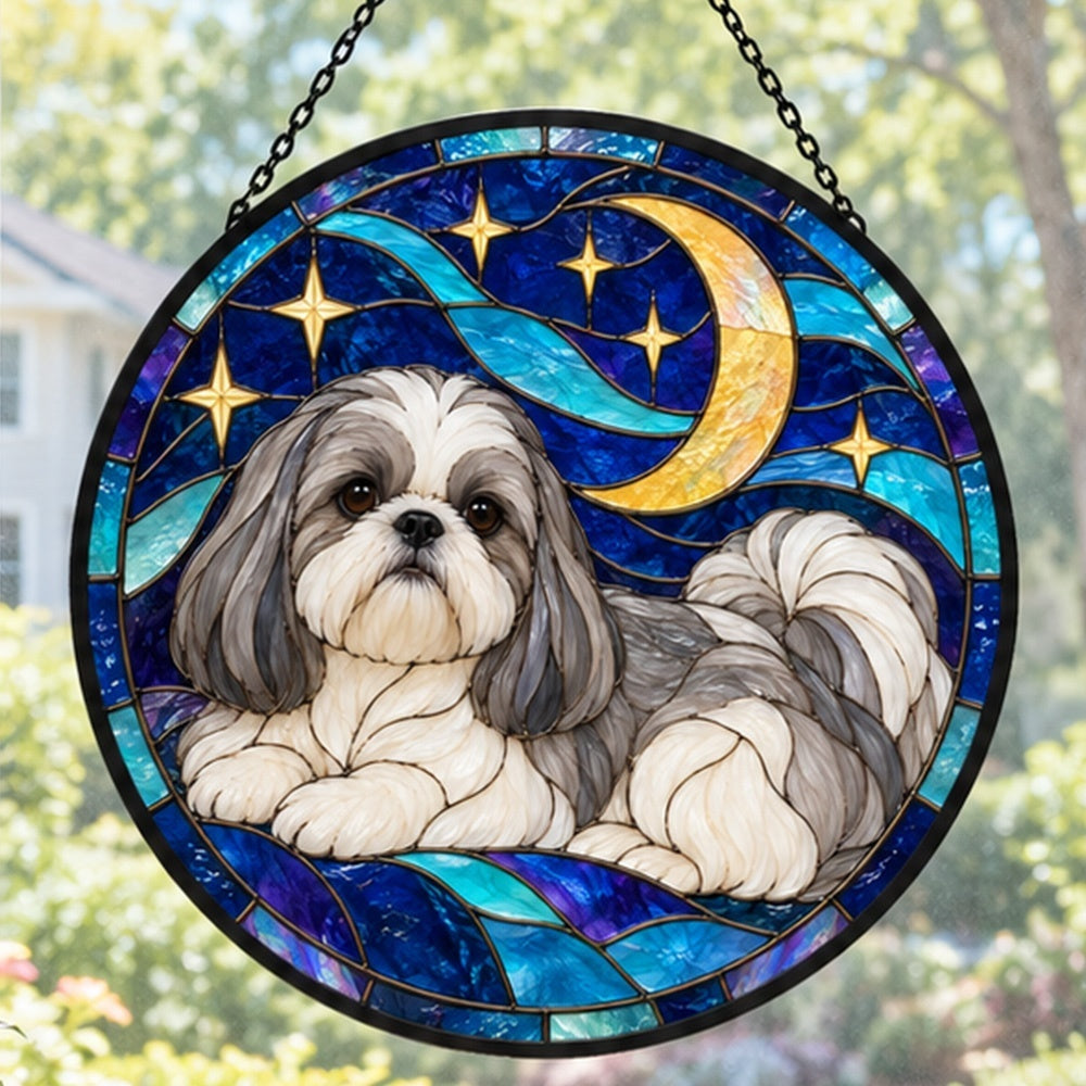 Stained Glass Suncatcher – Shih Tzu