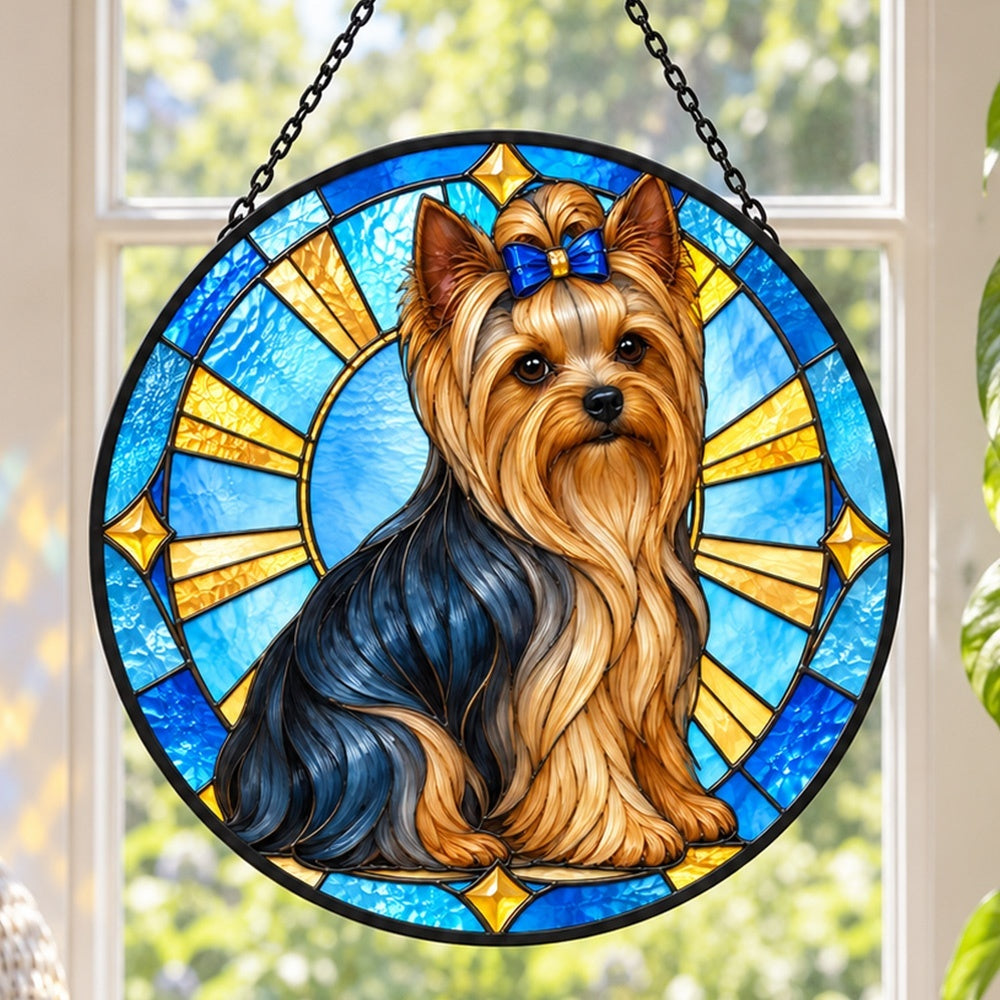 Stained Glass Suncatcher – Yorkshire Terrier