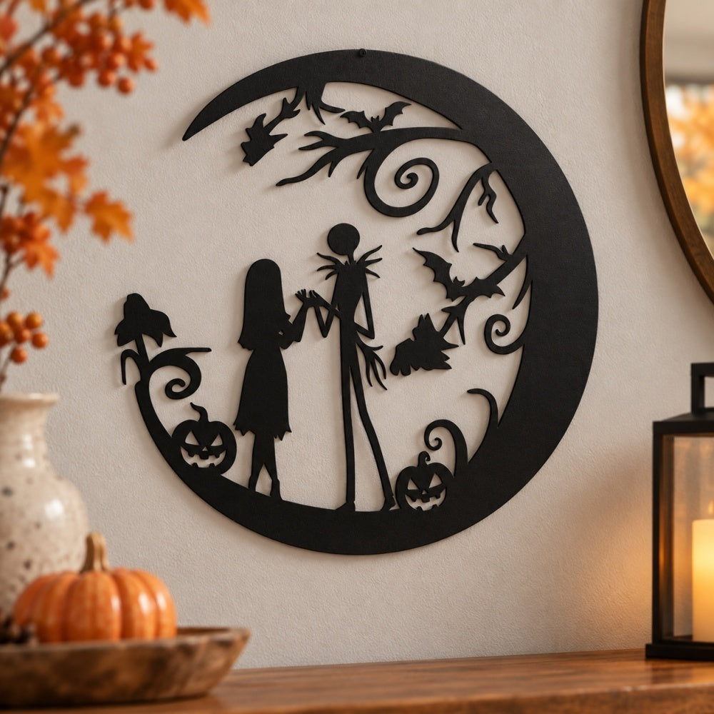 Metal Wall Art - Halloween Skeleton Couple