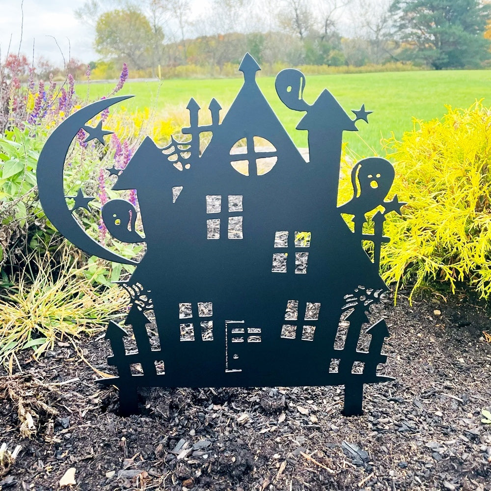 Metal Garden Stake – Haunted House