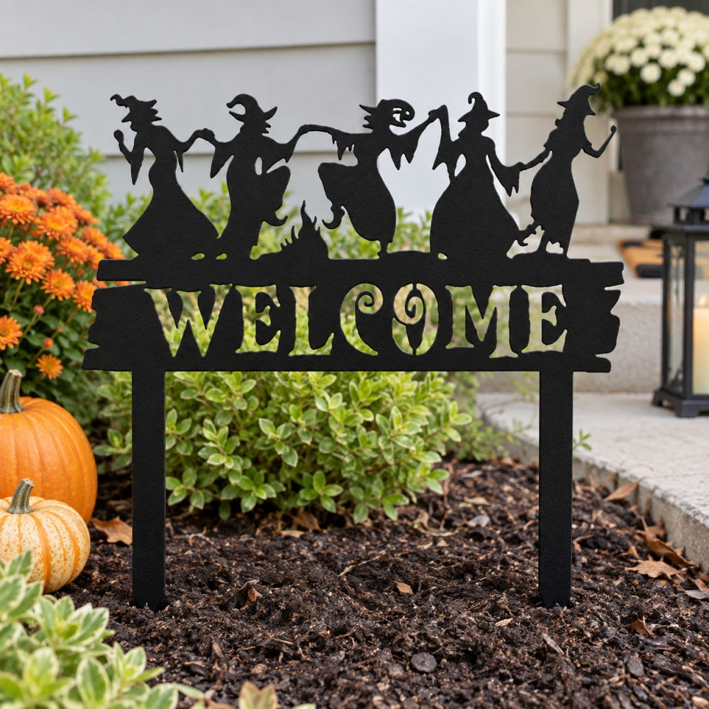 Metal Garden Stake – Witches Welcome Sign