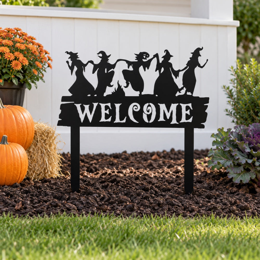 Metal Garden Stake – Witches Welcome Sign