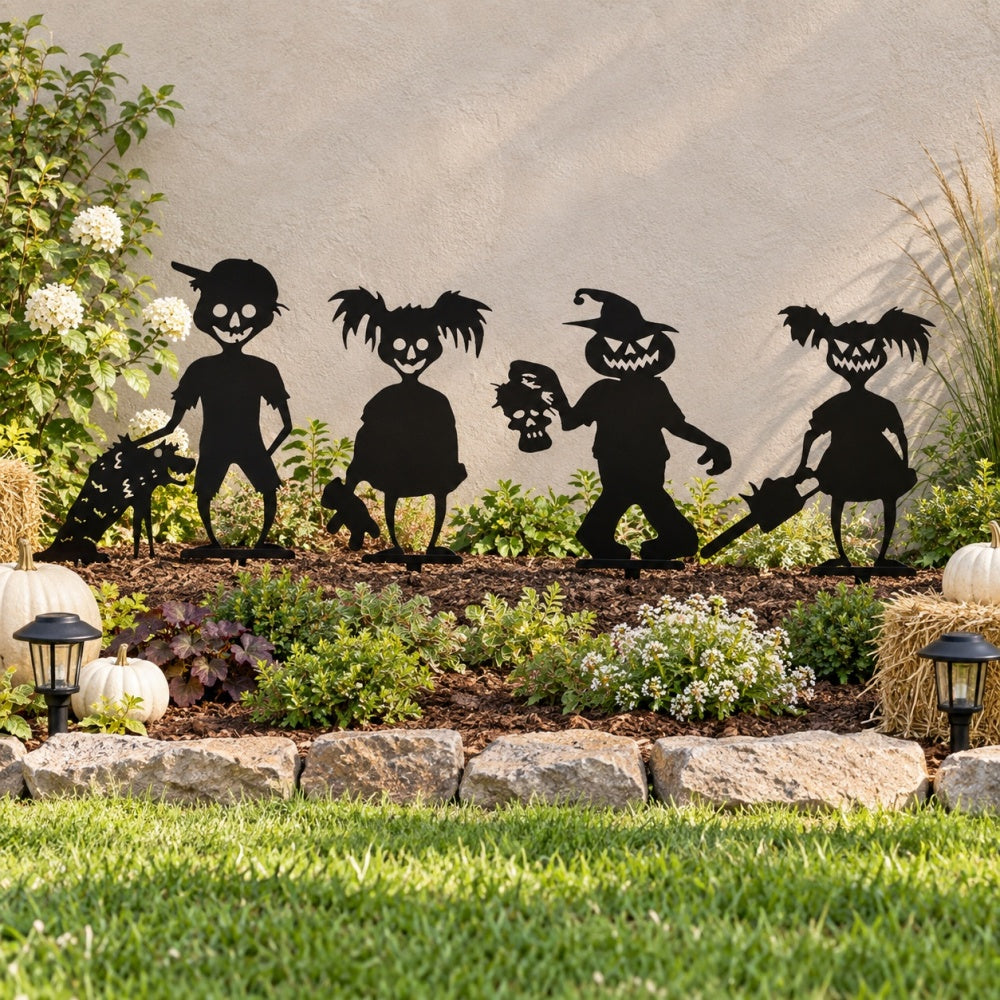 Metal Garden Stakes - Halloween Ghoulies 4 pack