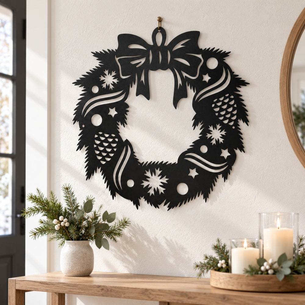 Metal Wall Art - Christmas Wreath