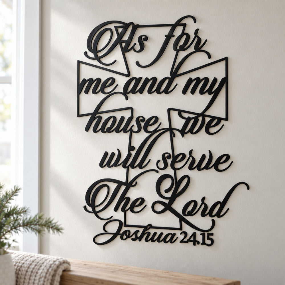 Metal Wall Art - As for Me and My House Cross