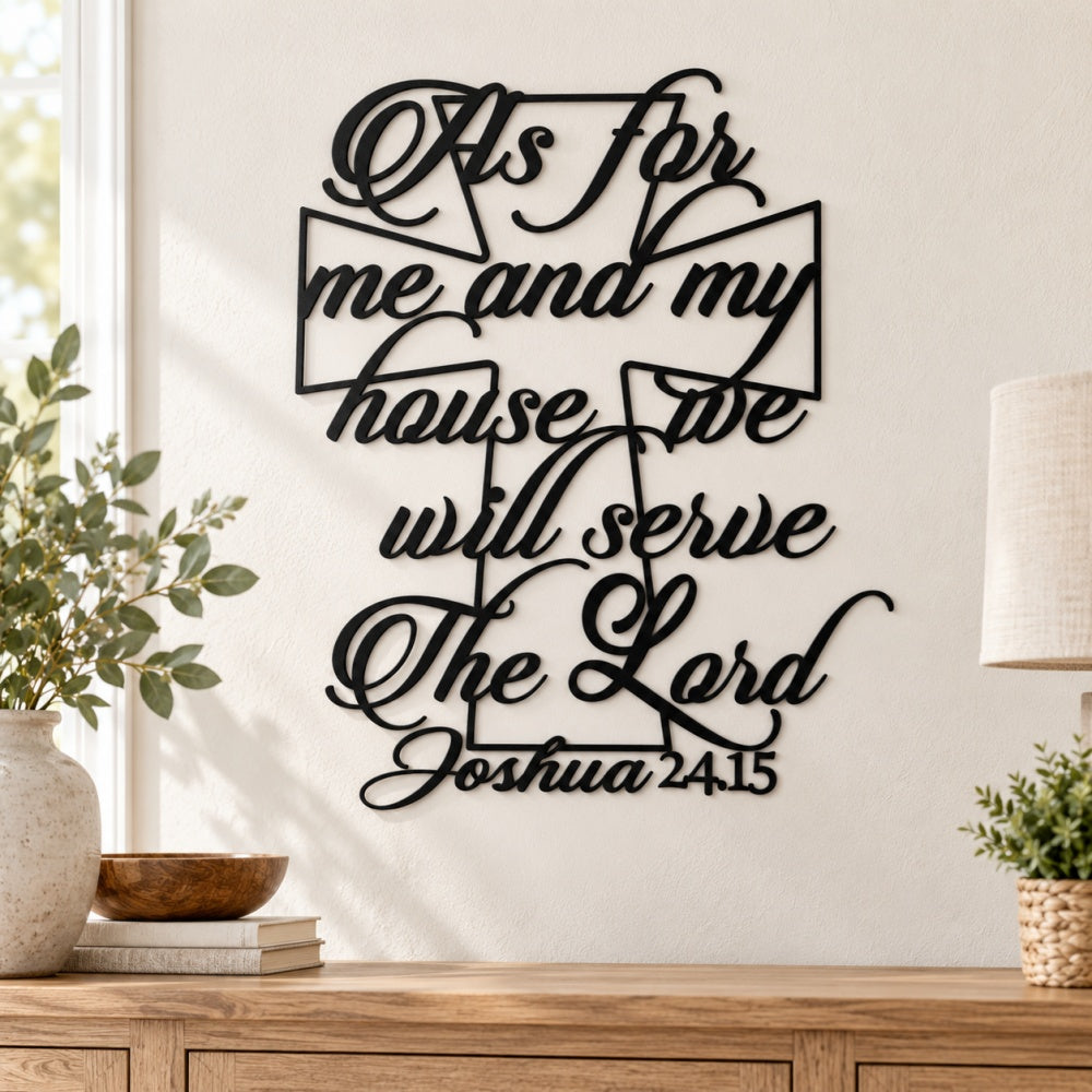 Metal Wall Art - As for Me and My House Cross