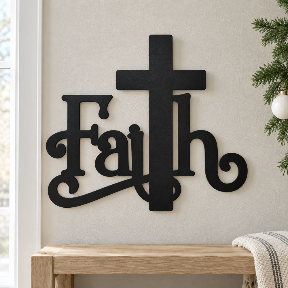 Metal Wall Art - Faith Cross