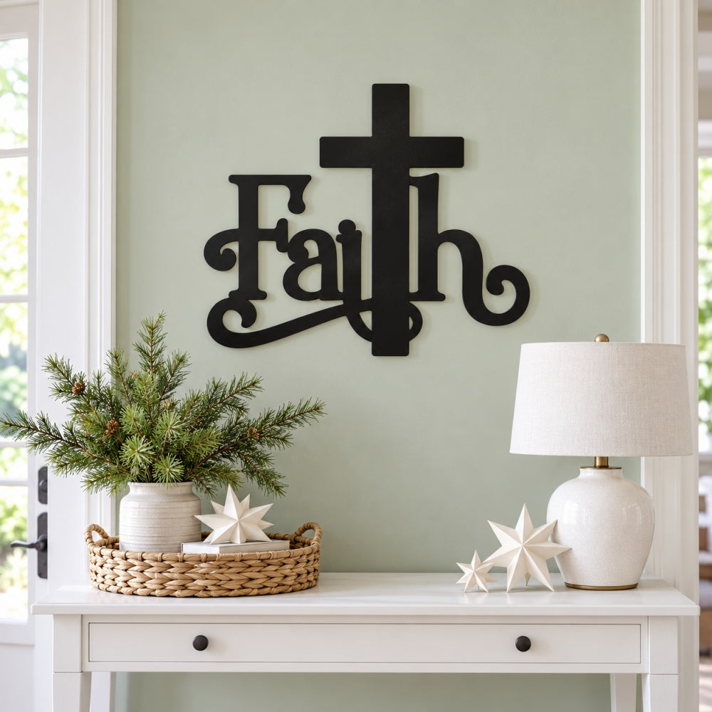 Metal Wall Art - Faith Cross