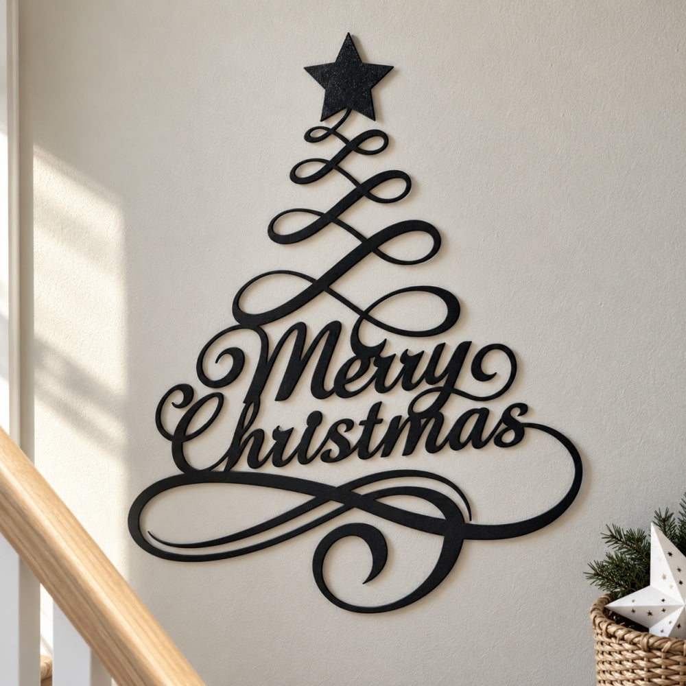 Metal Wall Art - Merry Christmas Tree