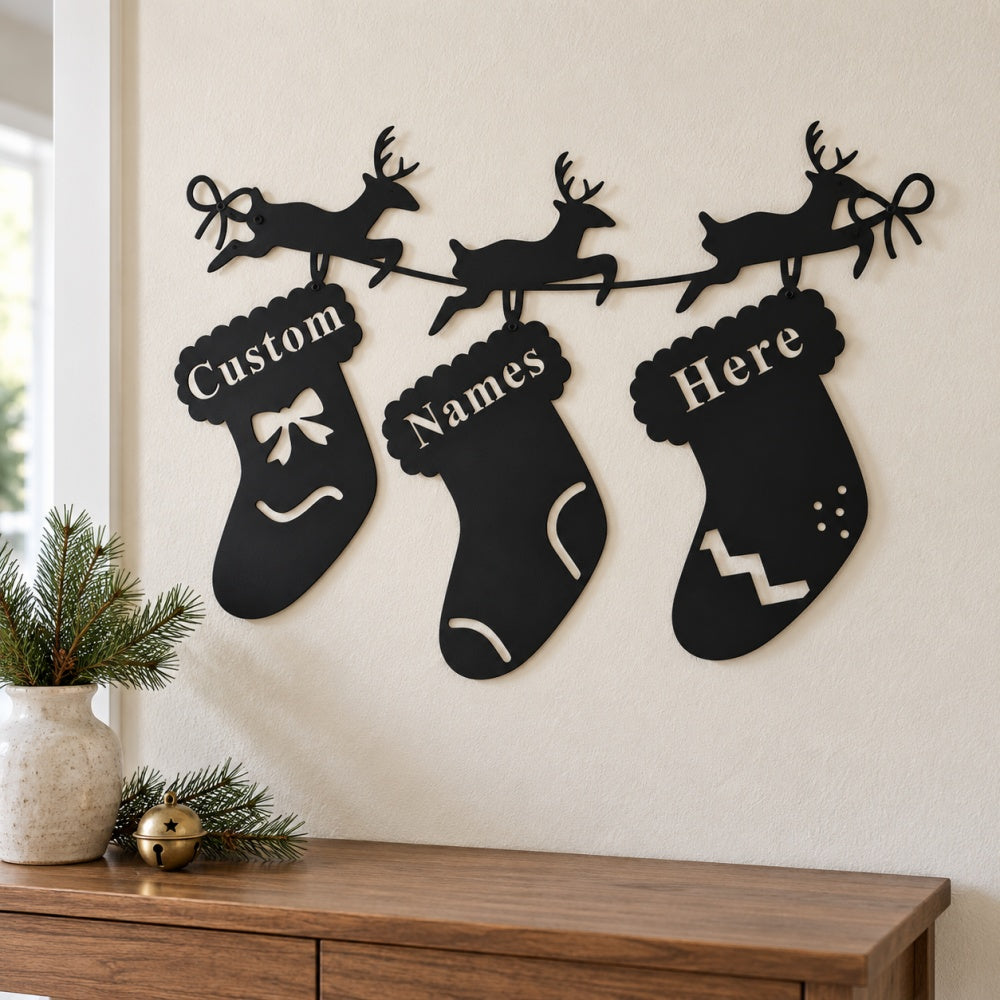 Personalized Metal Wall Art - Christmas Stocking