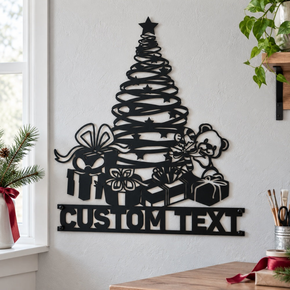 Personalized Metal Wall Art - Christmas Tree