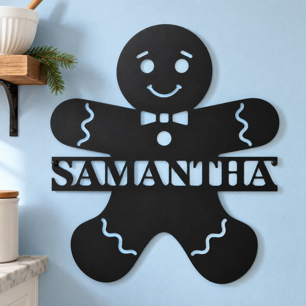 Personalized Metal Wall Art - Gingerbread Man