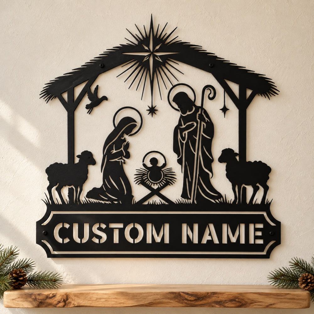 Personalized Metal Wall Art - Nativity Scene