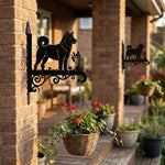 Akita metal hanging basket bracket mounted on outdoor wall for plant decoration