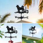 Akita metal weather vane with directional arrows and mounting rod, outdoor roof and garden decoration
